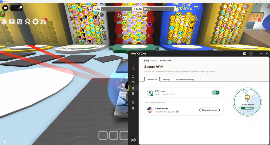 Playing Roblox with Norton VPN