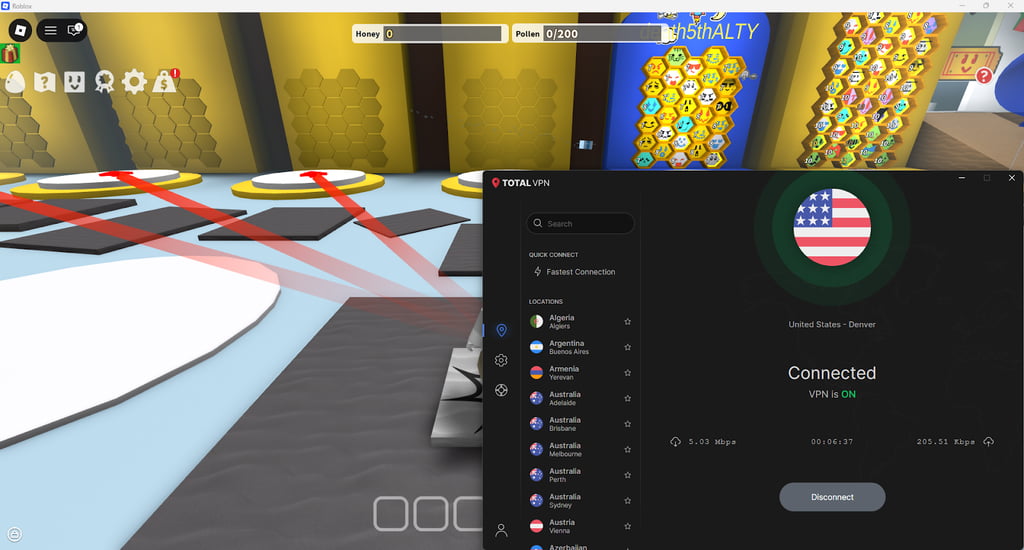 Playing Roblox with TotalVPN