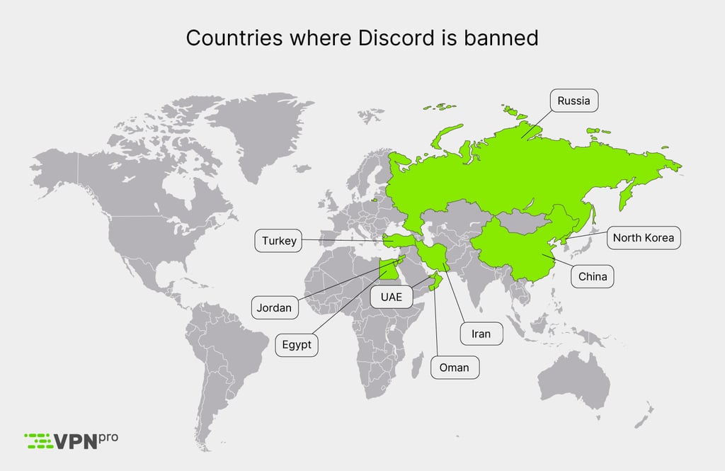 Countries that have banned Discord