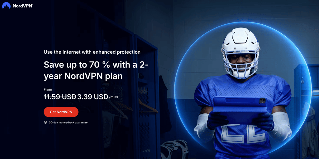 NordVPN's deal on the main page