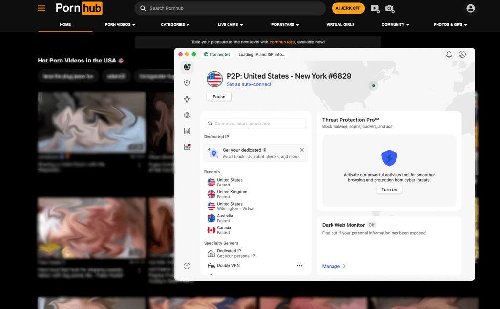 PornHub unblocked with NordVPN