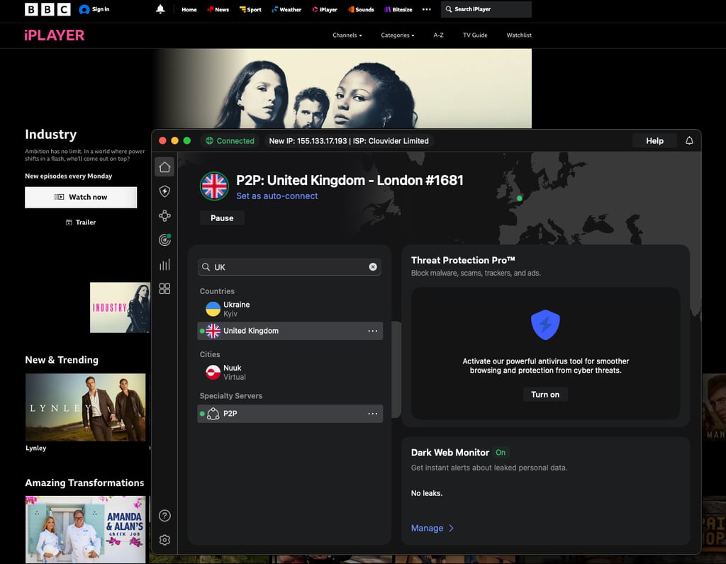streaming bbc iplayer with nordvpn