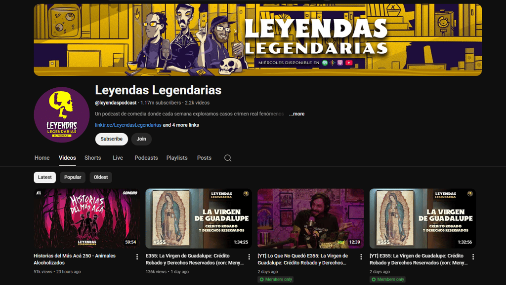 YouTube Leyendas Legendarias