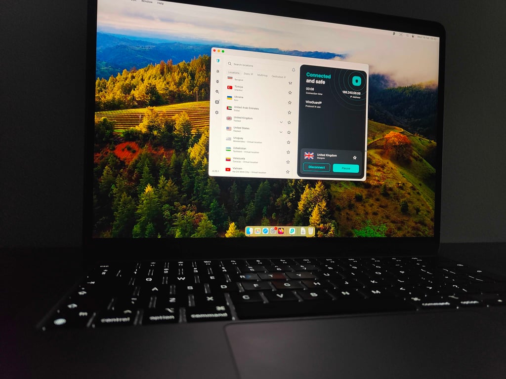 Surfshark connected to the UK server