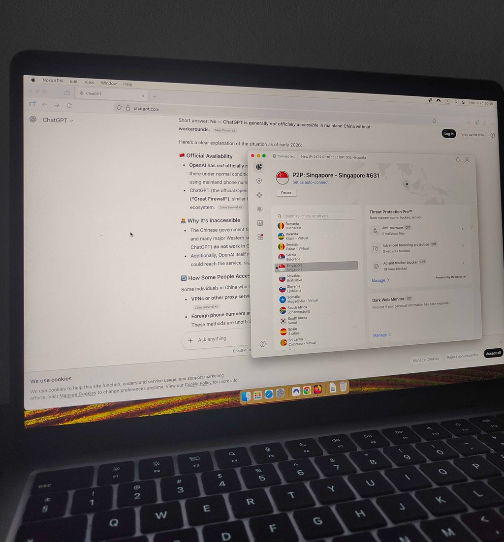 NordVPN unblocking ChatGPT in China