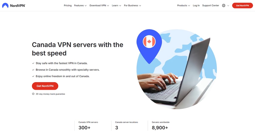 NordVPN-Canada-servers-page