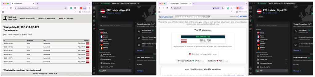 NordVPN DNS and IP leaks test results