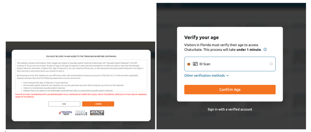 Chaturbate age verification request