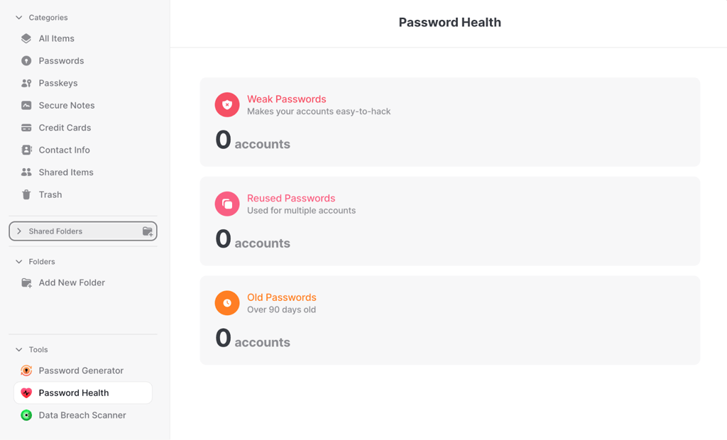 NordPass' Password Health tool to check for weak and reused passwords