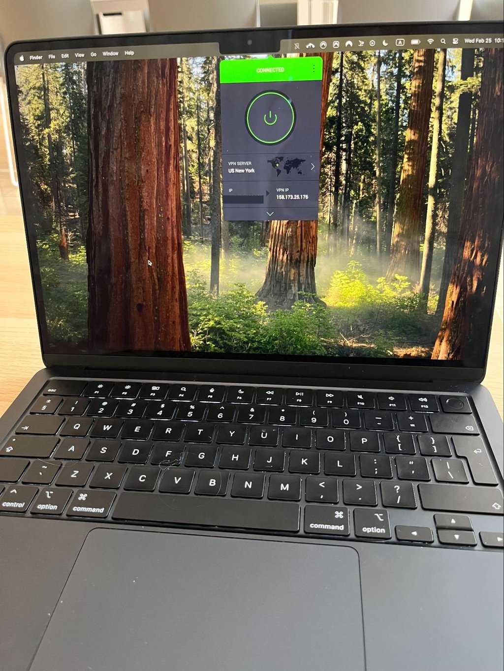 PIA connected to a New York server
