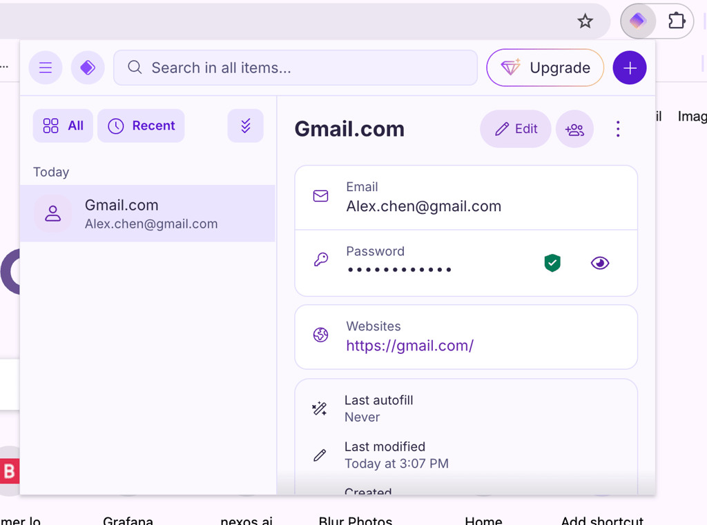Proton VPN browser extension view