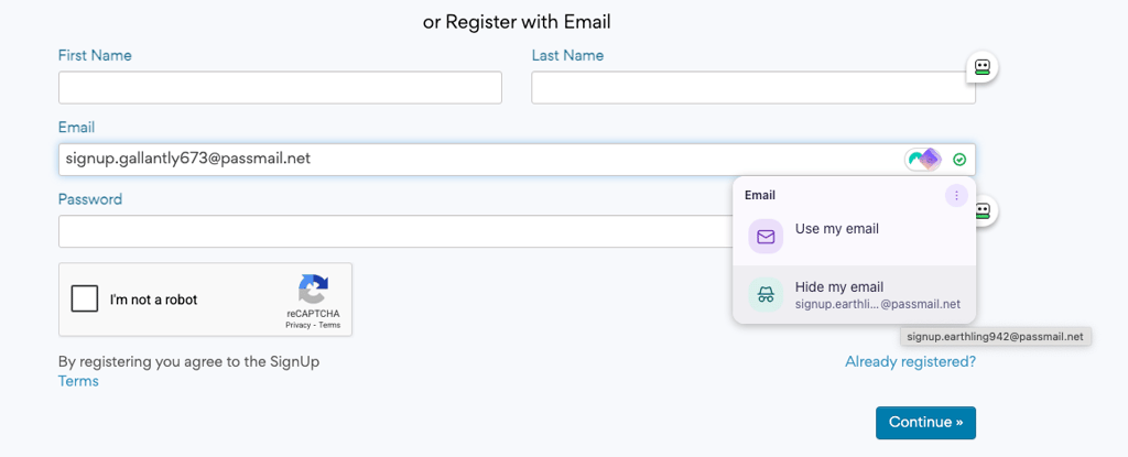 Proton Pass allows for anonymous email aliases