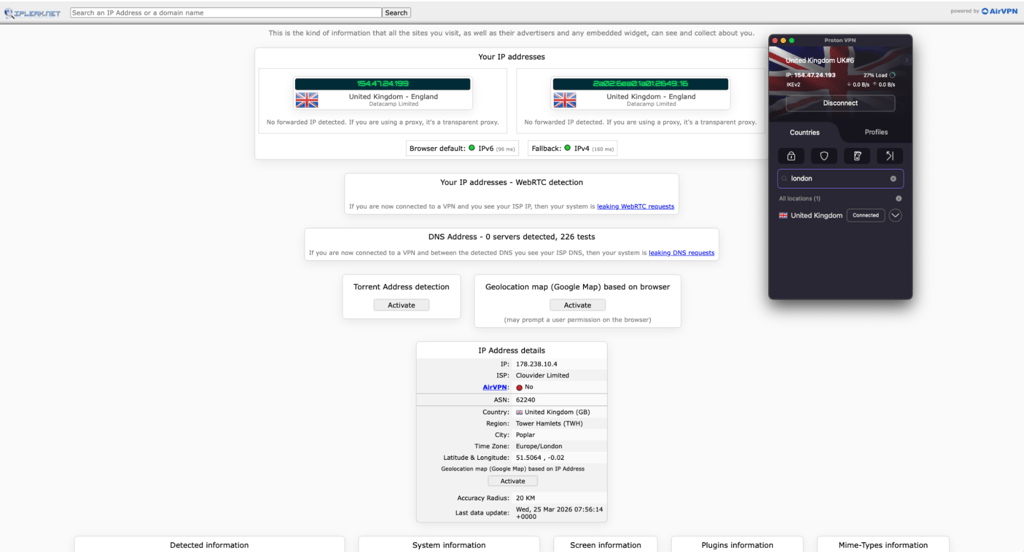 Proton VPN doesn't suffer from any data leaks