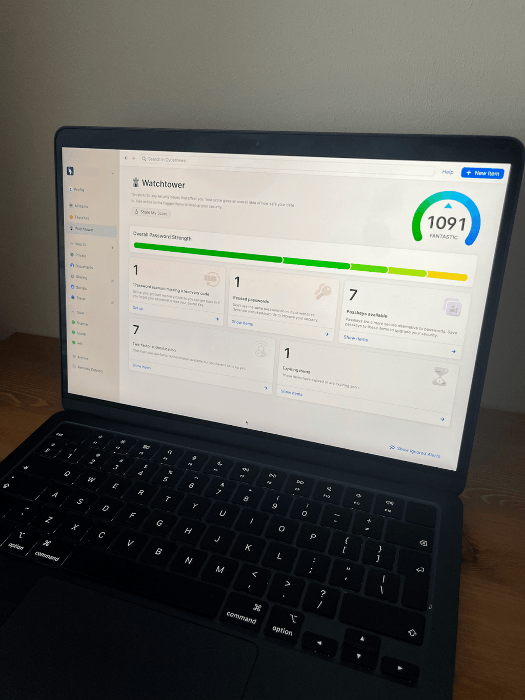 1Password interface desktop view