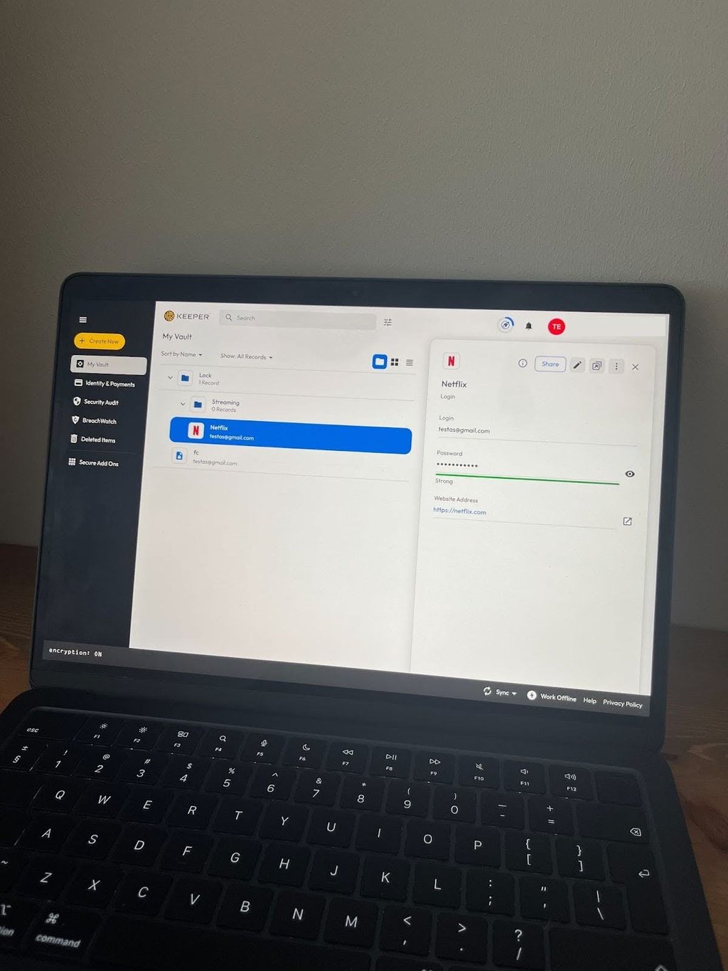 Keeper-interface-desktop-view