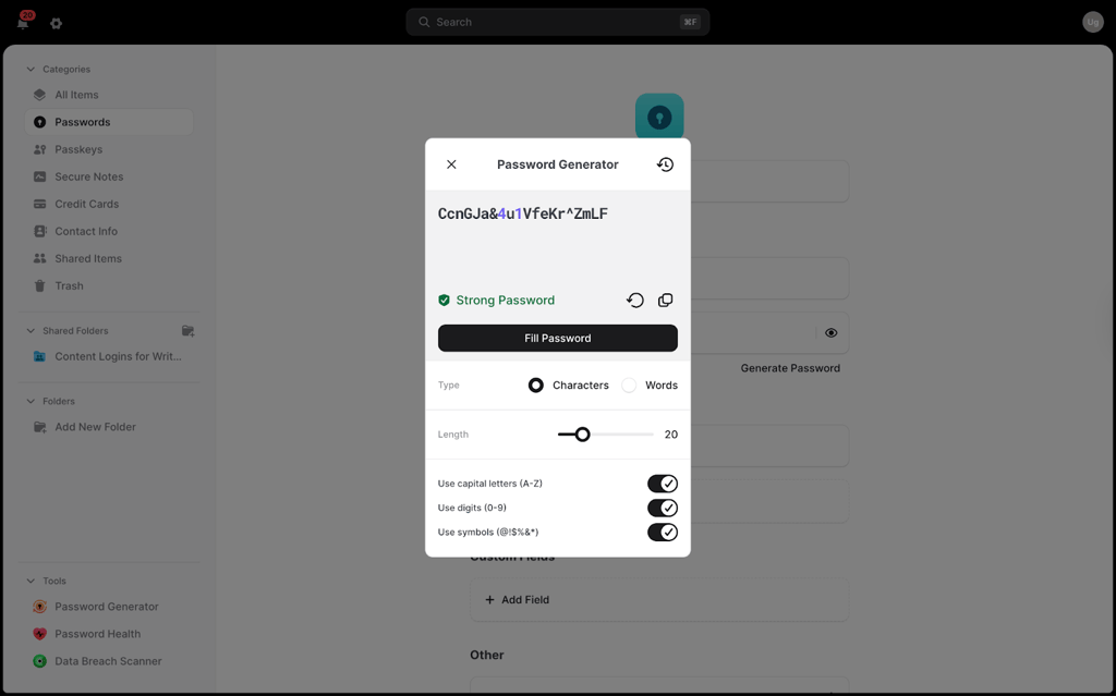 NordPass password generator