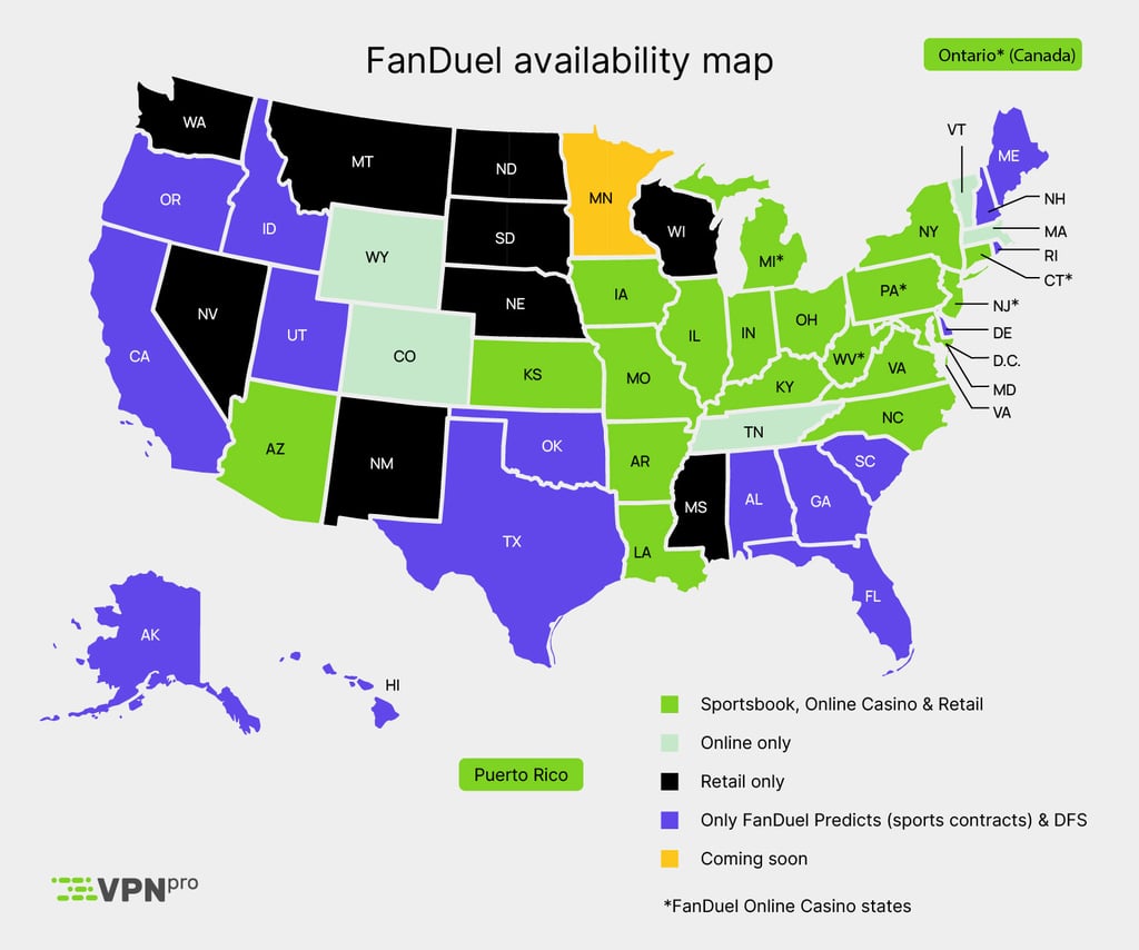 FanDuel availability map