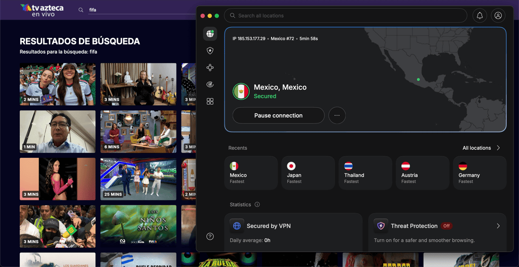 TV Azteca unblocked with NordVPN