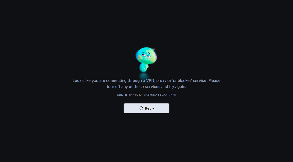 Disney Plus VPN error