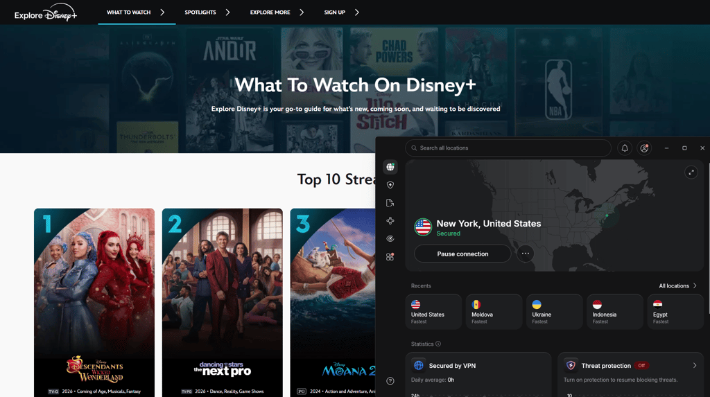 Disney Plus working with NordVPN