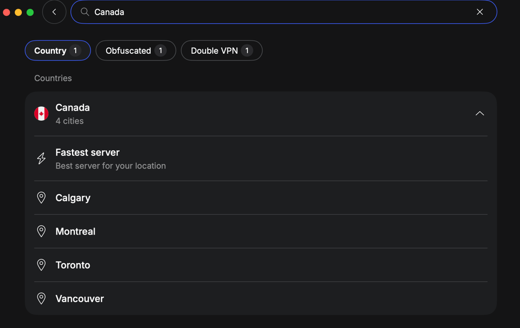 NordVPN Canada servers 1