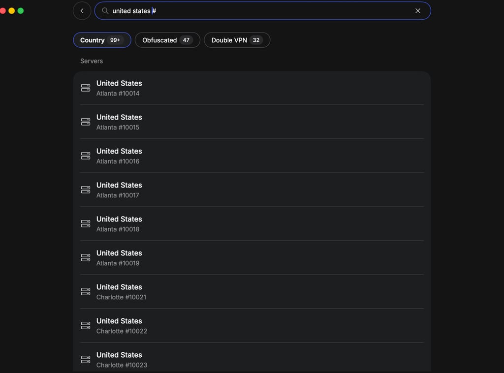NordVPN servers in the US
