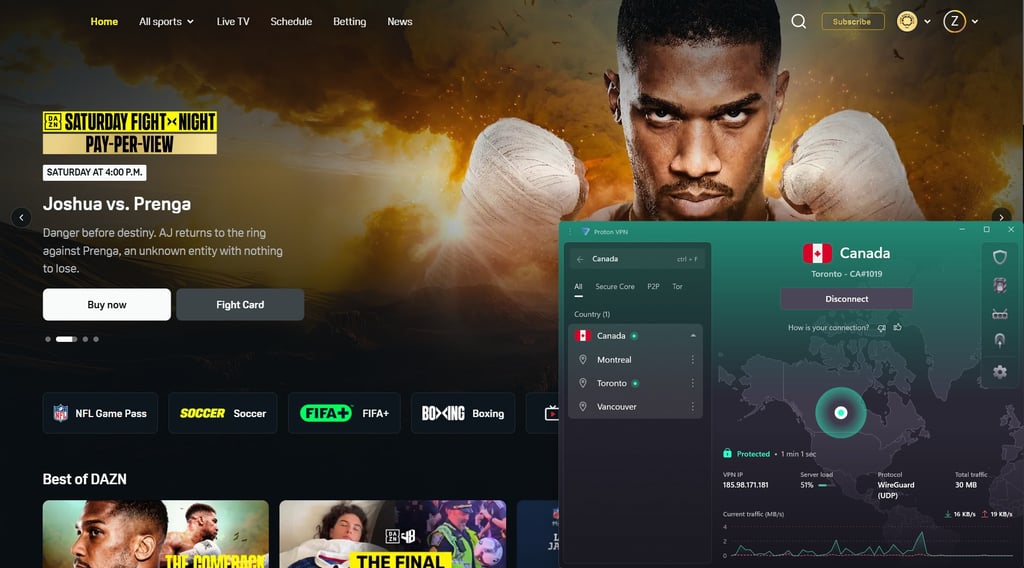 ProtonVPN DAZN Canada2