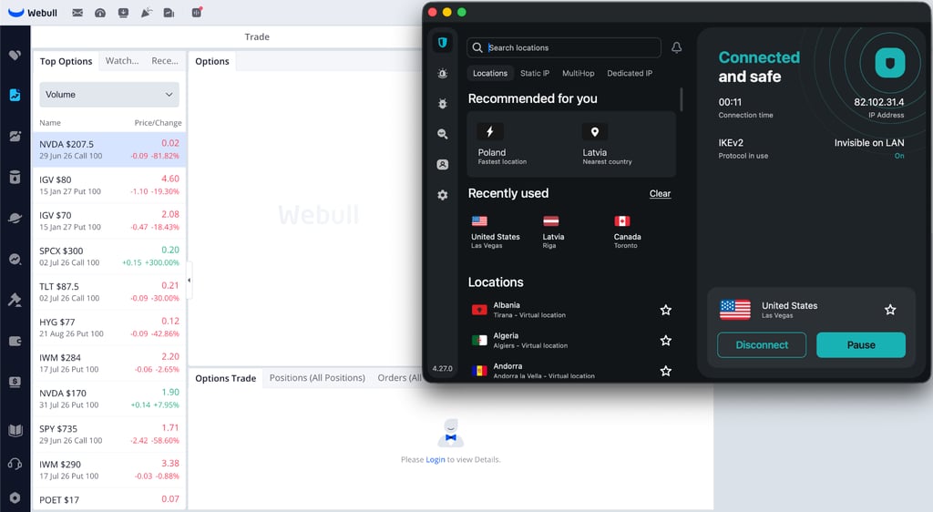 Surfshark unblocks WeBull