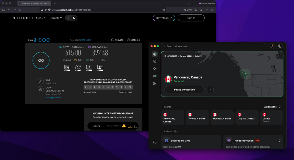 nord vancouver server speed test