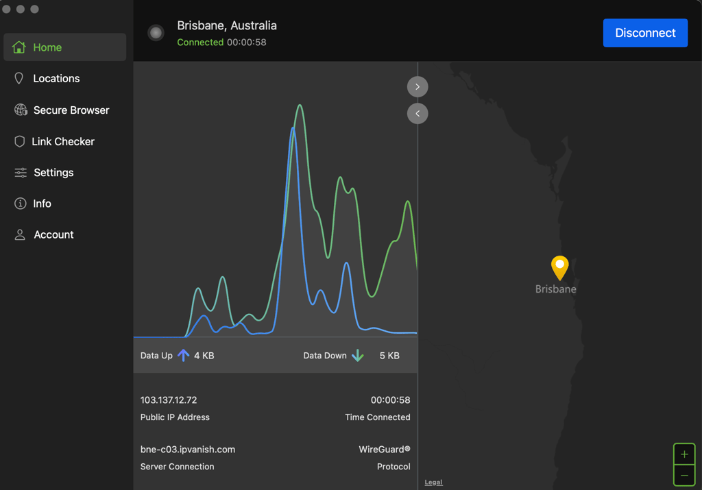 IPVanish connected to Australia