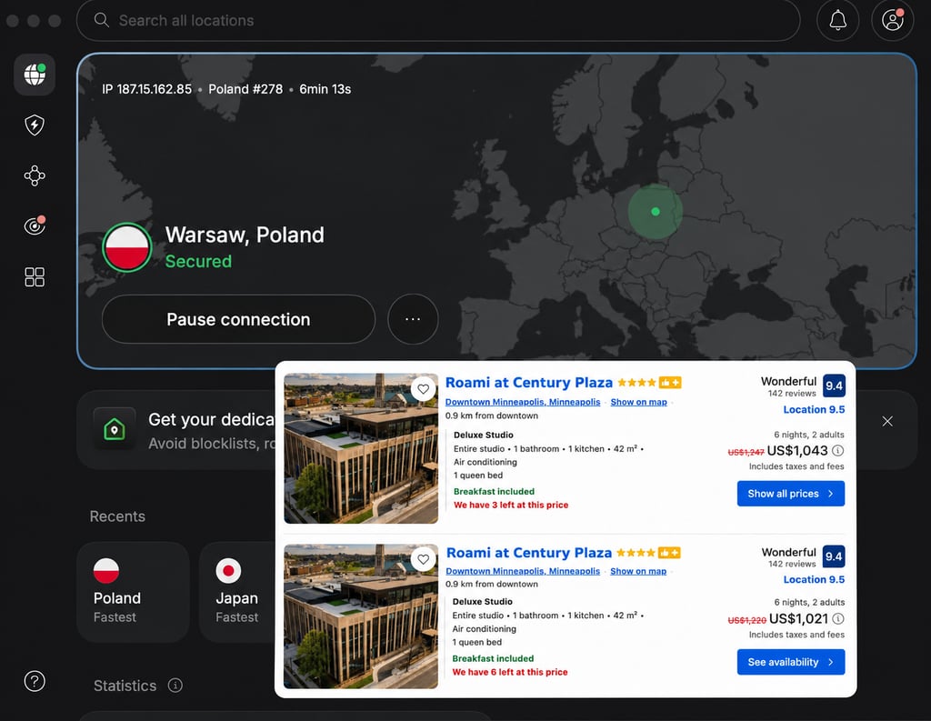 nordvpn connected to Poland cheaper hotels