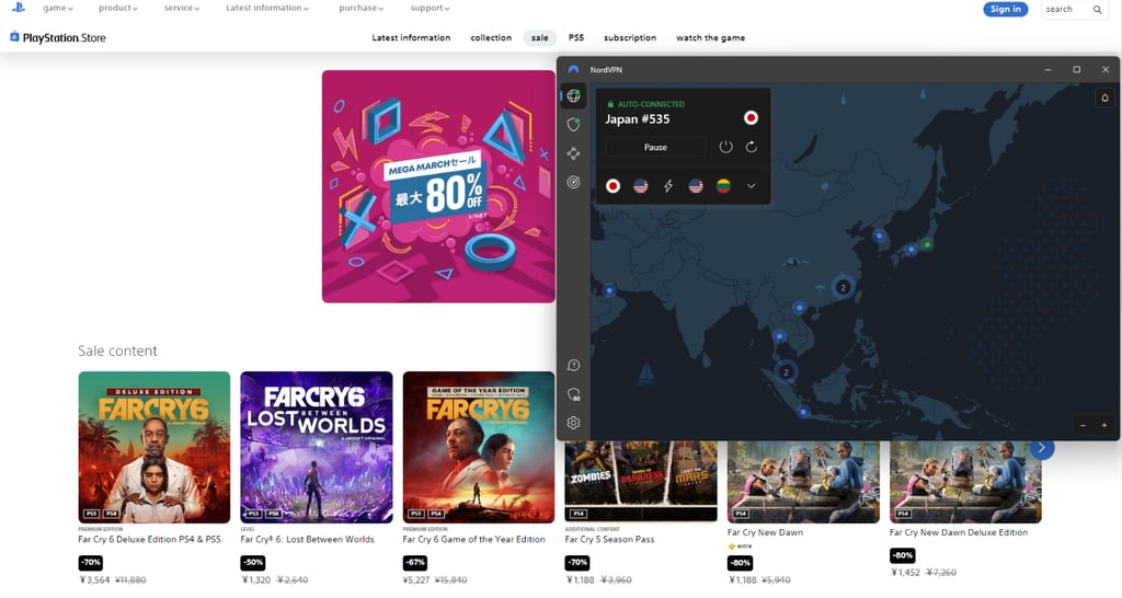 Japanese PlayStation Store with VPN