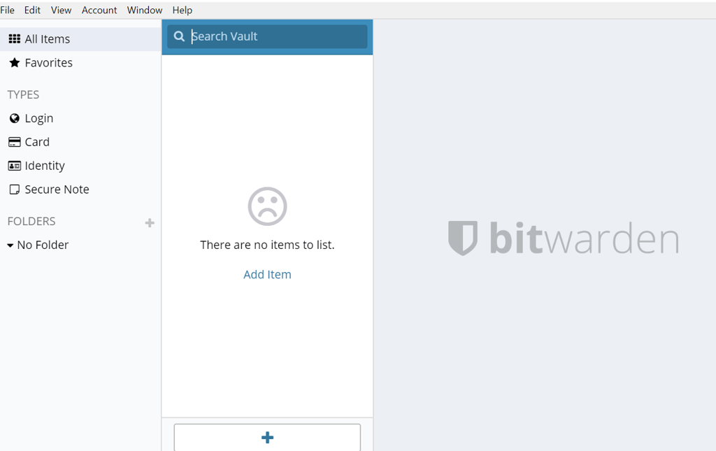 Bitwarden windows vault