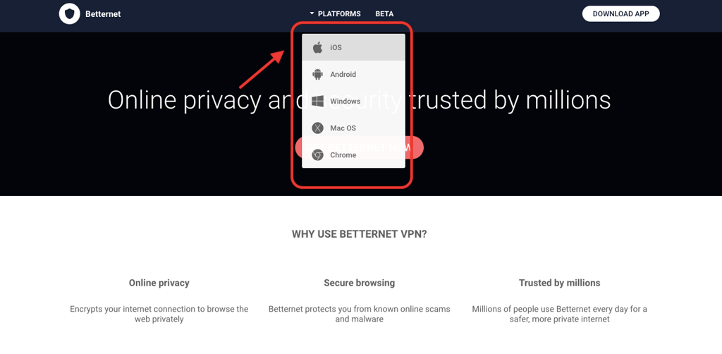 How to download Betternet
