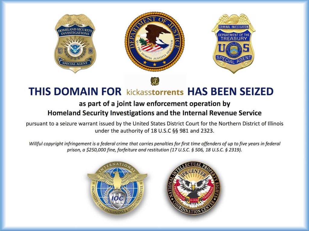 KickassTorrents Domain seizure