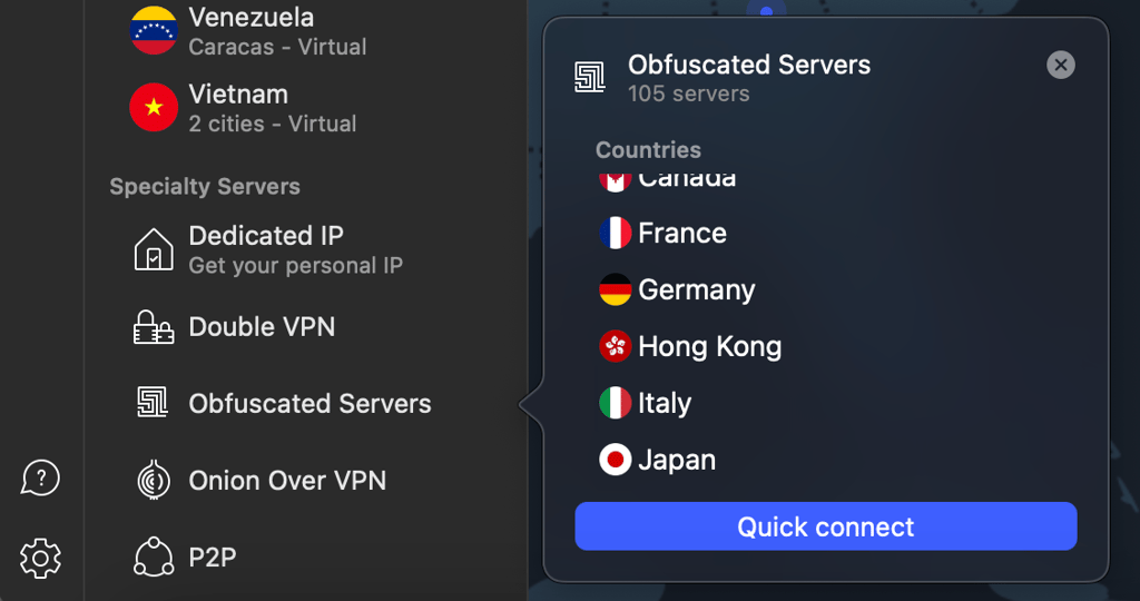 NordVPN's obfuscated servers on a TCP or UDP protocol