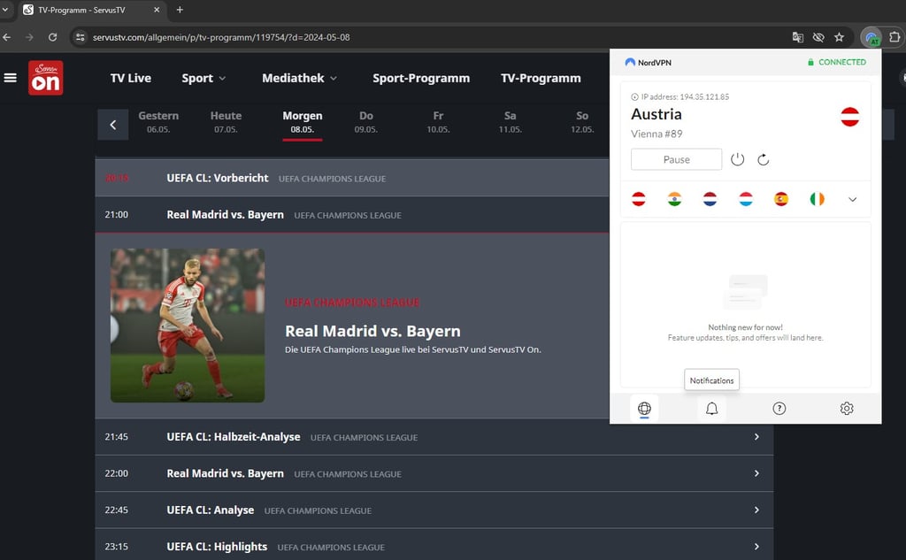 Real vs Bayern ServusTV streaming kostenloser