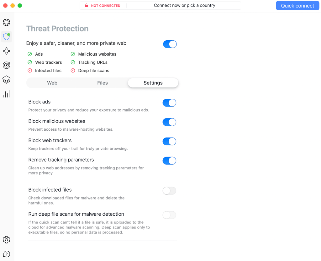 nordvpn threat protection settings