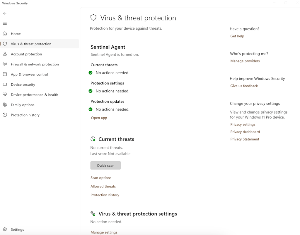 Microsoft Defender virus and threat protection