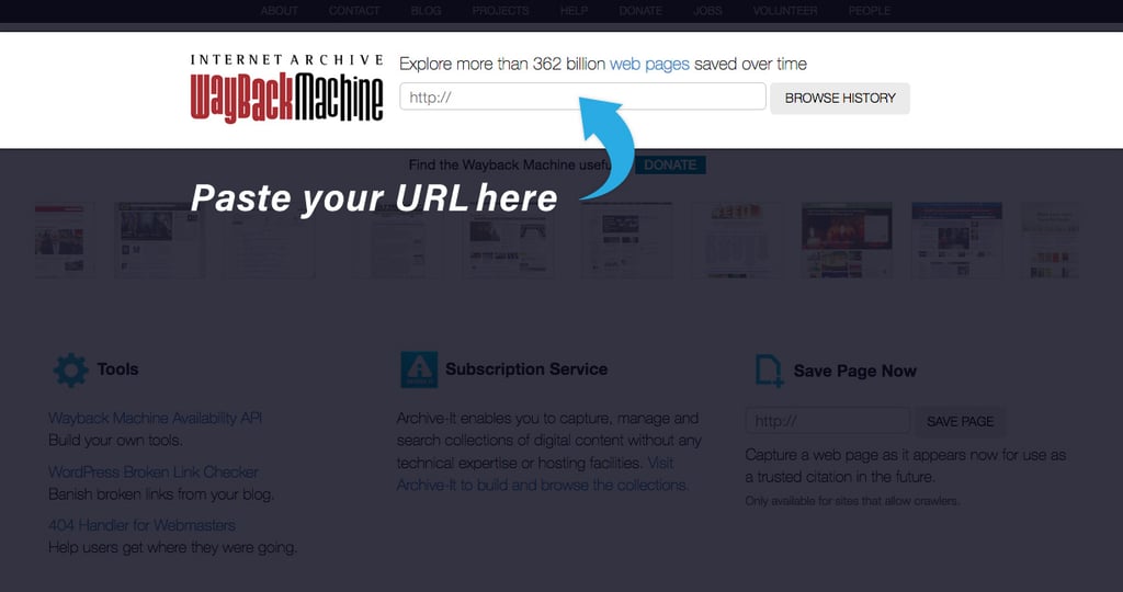 wayback machine tool
