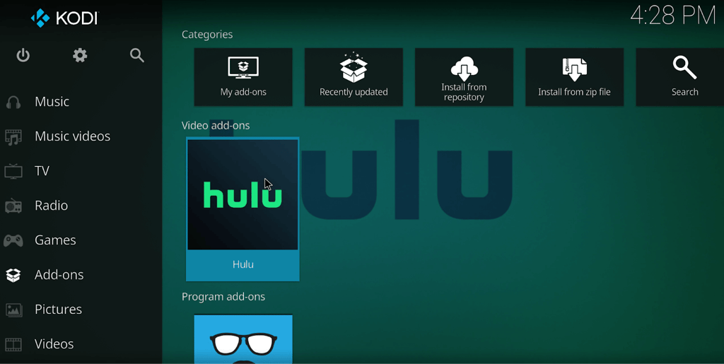 access hulu add on