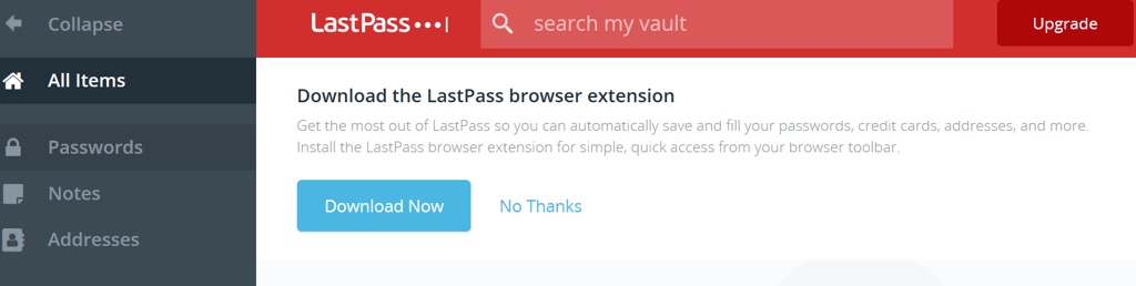bouton de téléchargement sur le site de LastPass