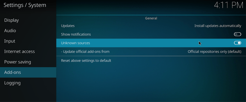 enable unknown sources toggle