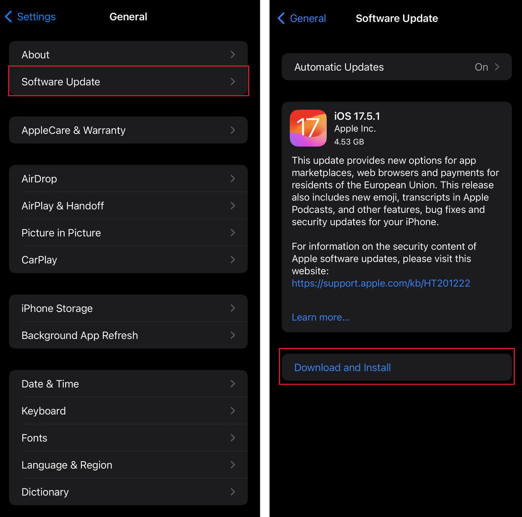 Update your Apple iOS software