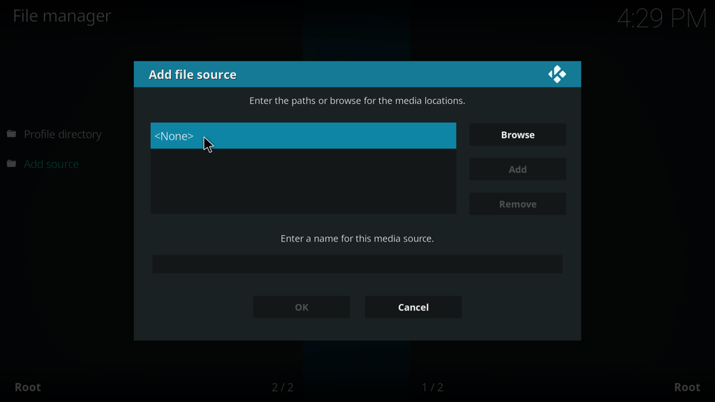 Step 4 - click <none>
