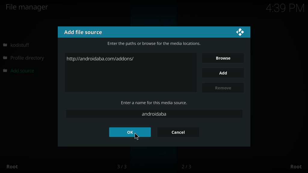 Step 6 - choose a name for the file source