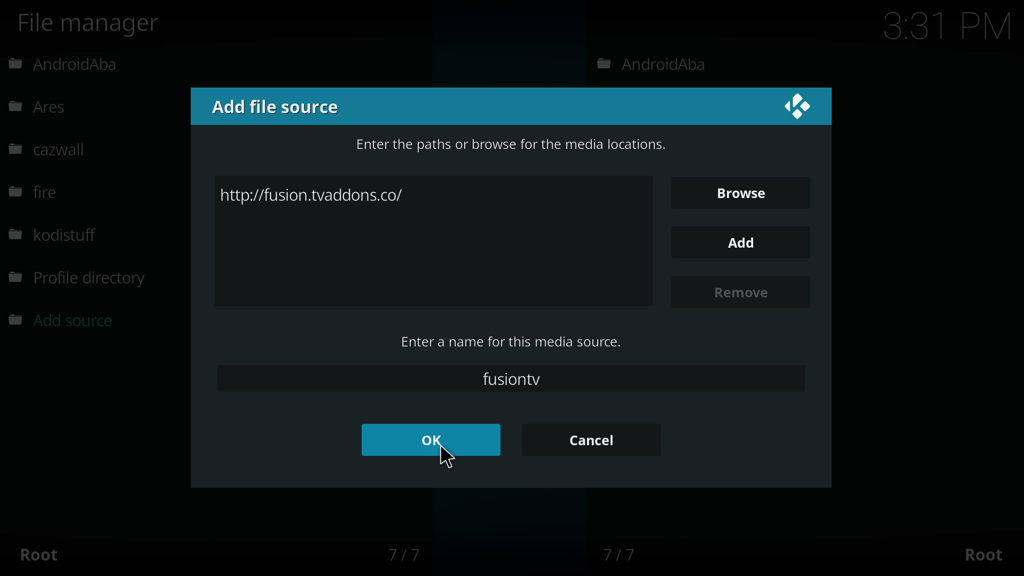 Step 6 - choose a name for the file source