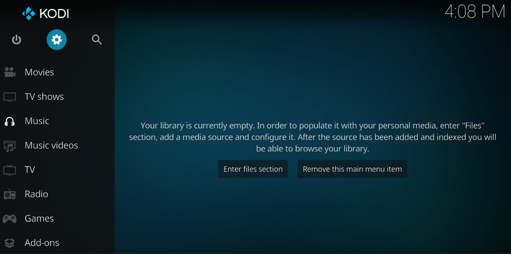 launch kodi and head to settings