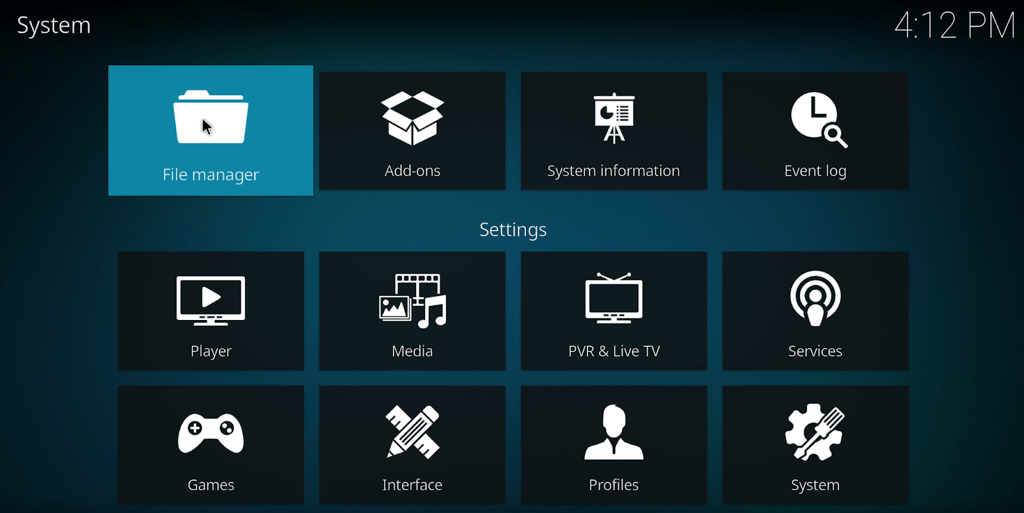 navigate to file manager