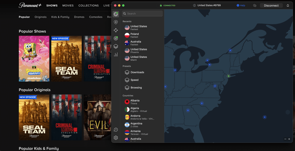 NordVPN Paramount Plus